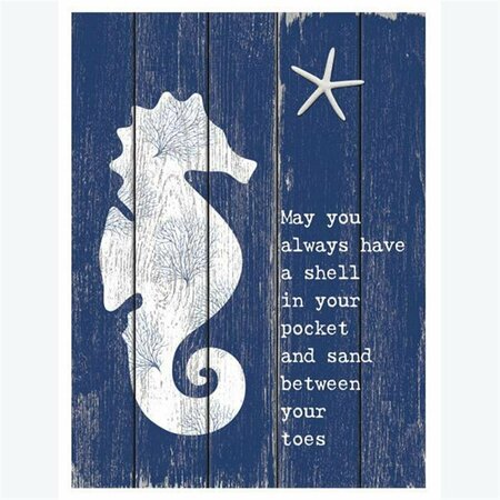 YOUNGS Wood Seahorse Wall Plaque 30174